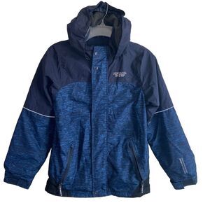 London Fog 54E18 Degree Full Zip Hooded Jacket Blue Size Large 14/16